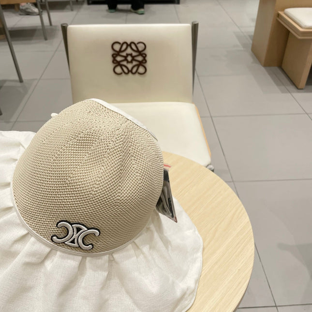 WIDE BRIM HALF HEAD HAT MODEL 650677 IN BEIGE MESH FABRIC