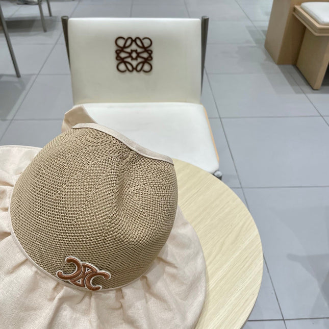 WIDE BRIM HALF HEAD HAT MODEL 650678 IN DARK BEIGE MESH FABRIC