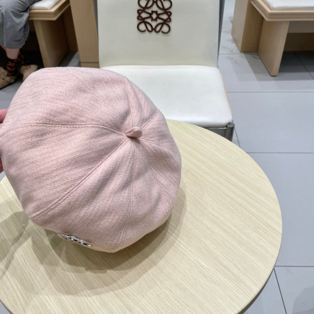 BERET HAT PINK WITH LOGO 672661