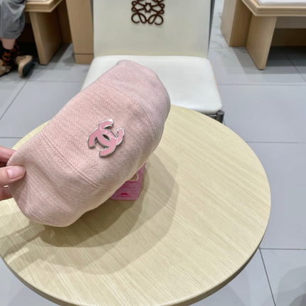 BERET HAT PINK WITH LOGO 672661