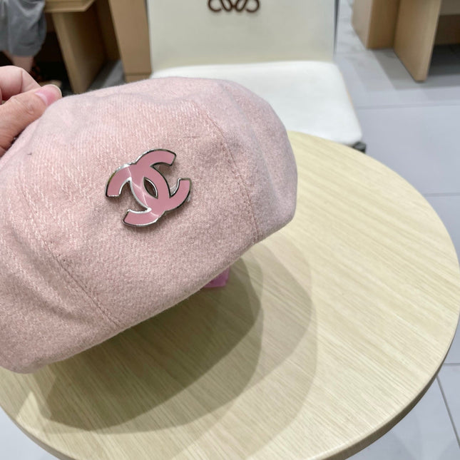BERET HAT PINK WITH LOGO 672661