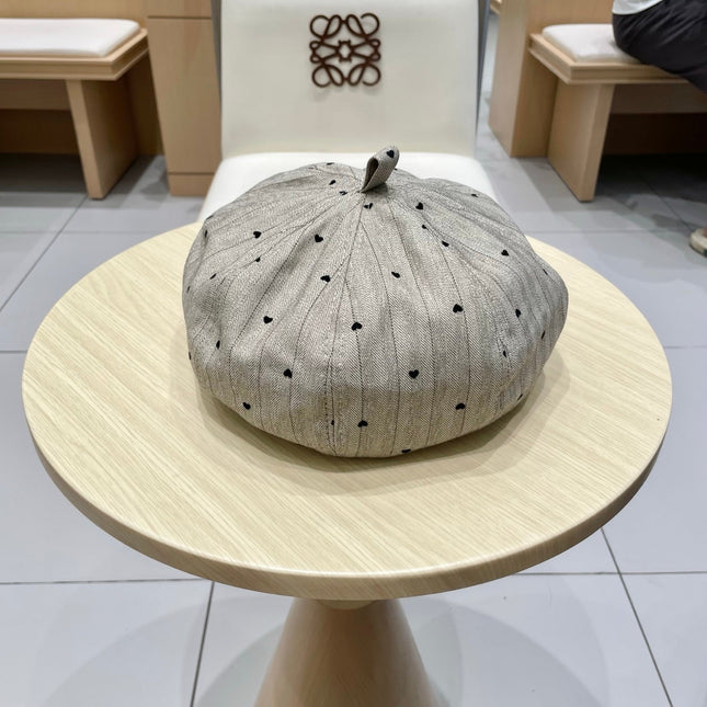 BERET HAT POLKA DOT GREIGE 672670