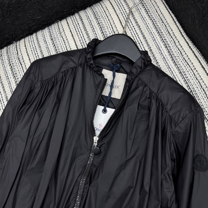 MONCLER ZIP-UP JACKET WITH STAND COLLAR IN BLACK 267979