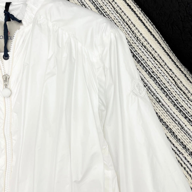 MONCLER ZIP-UP JACKET WITH STAND COLLAR IN WHITE 267977