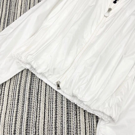 MONCLER ZIP-UP JACKET WITH STAND COLLAR IN WHITE 267977