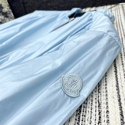 MONCLER ZIP-UP JACKET WITH STAND COLLAR IN SKY BLUE 267975