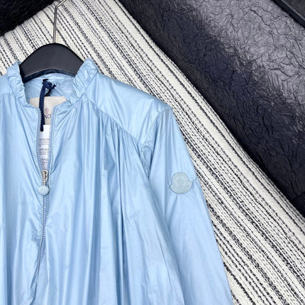 MONCLER ZIP-UP JACKET WITH STAND COLLAR IN SKY BLUE 267975