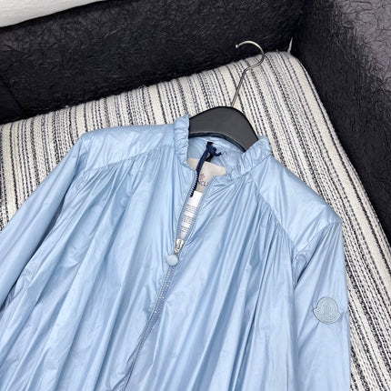 MONCLER ZIP-UP JACKET WITH STAND COLLAR IN SKY BLUE 267975