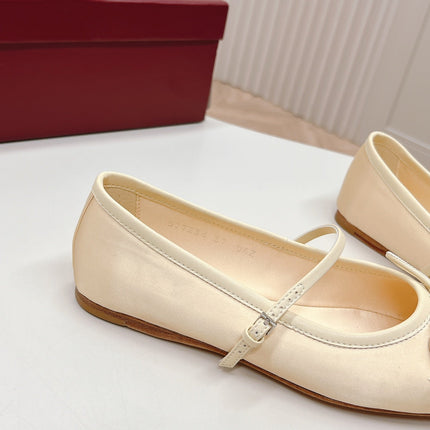 GG BALLET FLAT LIGHT CREAM SILK