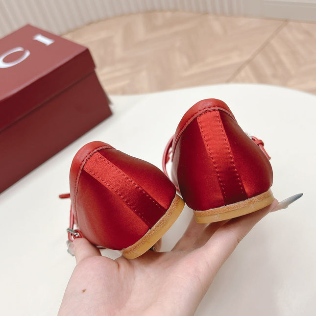 GG BALLET FLAT CRIMSON SILK