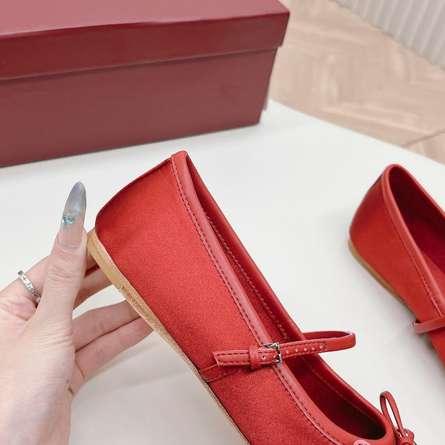 GG BALLET FLAT CRIMSON SILK