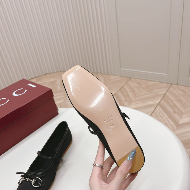GG BALLET FLAT BLACK SILK
