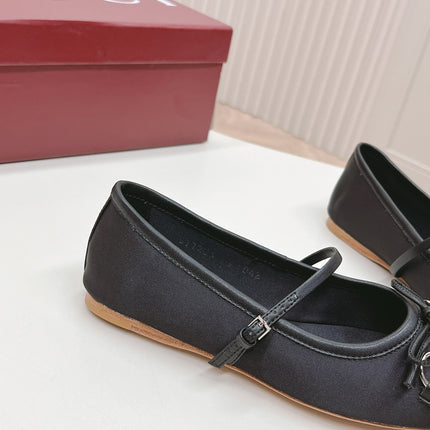 GG BALLET FLAT BLACK SILK