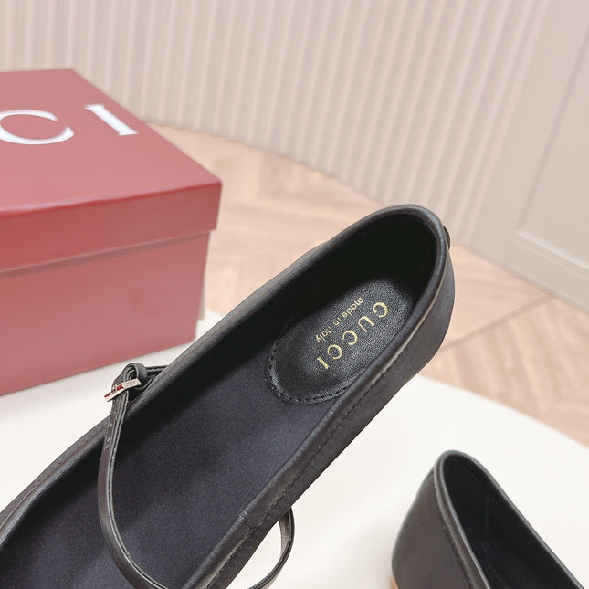 GG BALLET FLAT BLACK SILK