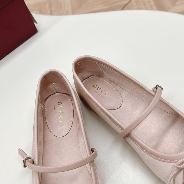GG BALLET FLAT PASTEL PINK SILK
