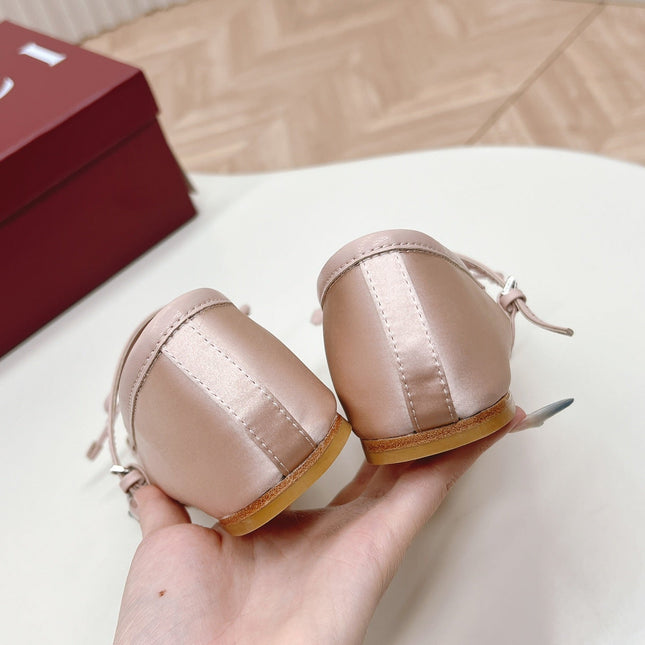 GG BALLET FLAT PASTEL PINK SILK