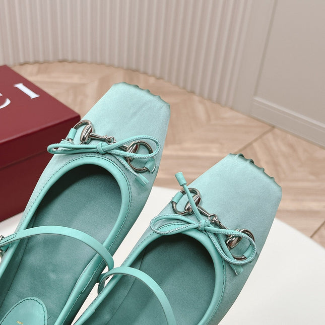 GG BALLET FLAT ARCTIC SILK