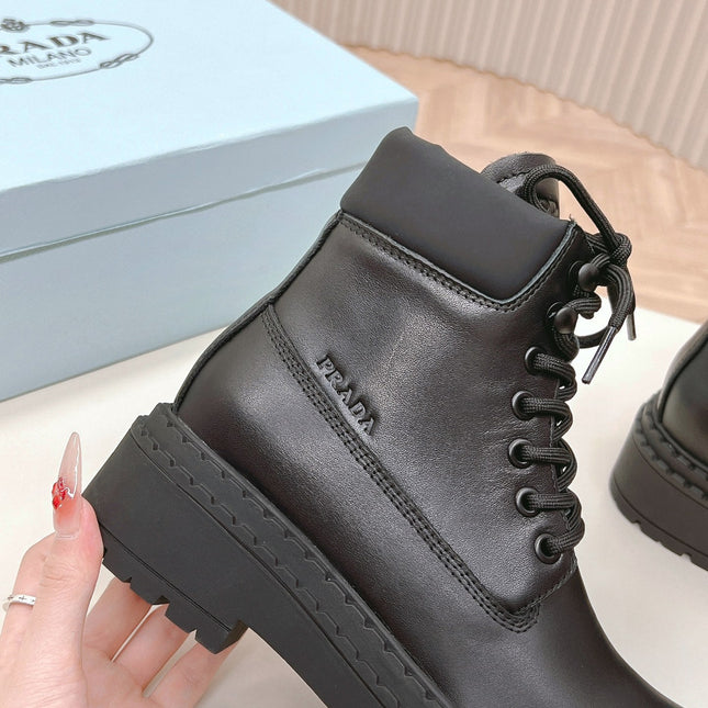 PRA LACE-UP BOOTS BLACK CALFSKIN
