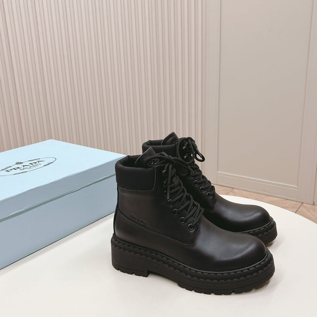 PRA LACE-UP BOOTS BLACK CALFSKIN
