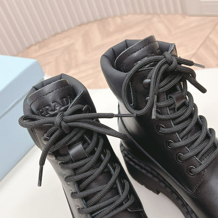 PRA LACE-UP BOOTS BLACK CALFSKIN