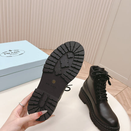 PRA LACE-UP BOOTS BLACK CALFSKIN