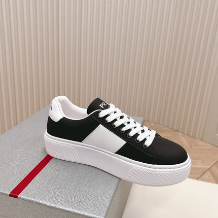 PRA LEATHER LOGO OUTLET SNEAKERS BLACK CALFSKIN