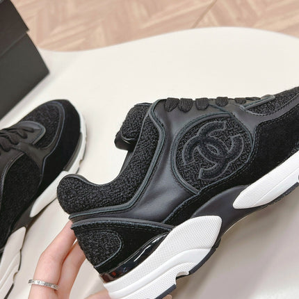 TRAINERS IN BLACK SUEDE AND CALFSKIN