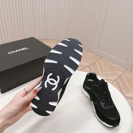 TRAINERS IN BLACK SUEDE AND CALFSKIN