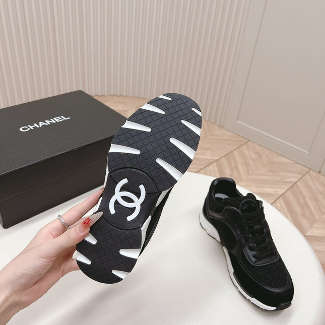 TRAINERS IN BLACK SUEDE AND CALFSKIN