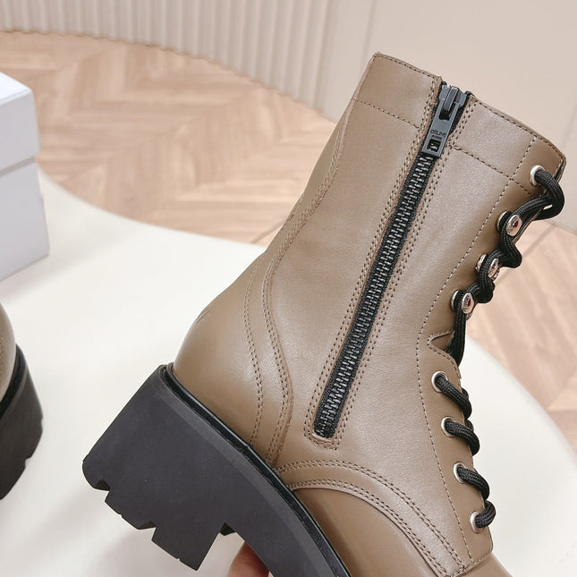 TRIOMPHE RANGERS MID LACE-UP BOOT IN CHOCOLATE BROWN CALFSKIN
