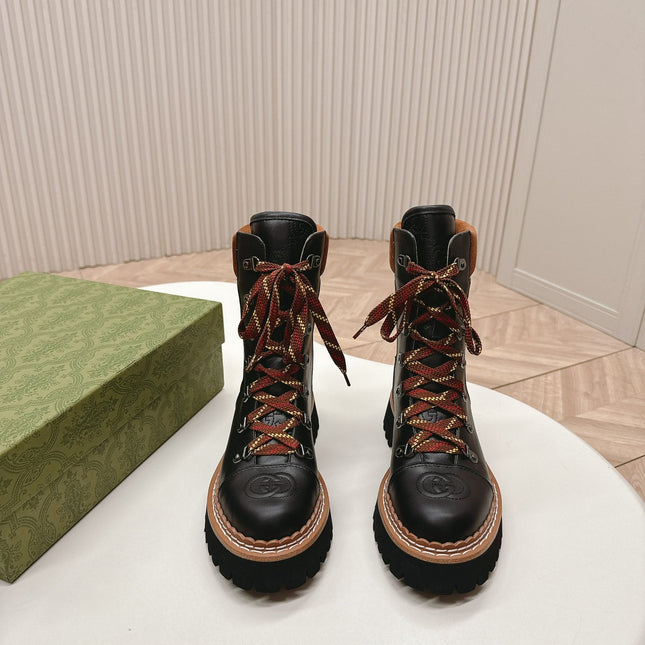 MARTIN ANKLE BOOTS IN BLACK EMBOSSED CALFSKIN MIX BROWN SUEDE