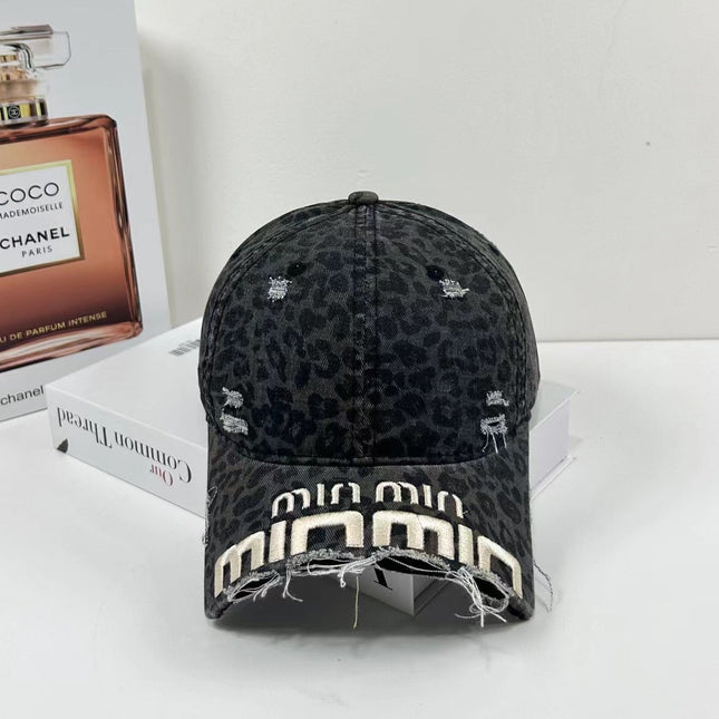 MM DISTRESSED EMBROIDERED BASEBALL CAP DENIM