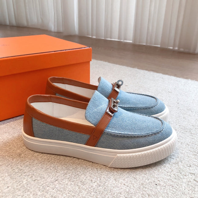 HM GAME SLIP-ON SNEAKER LIGHT BLUE DENIM