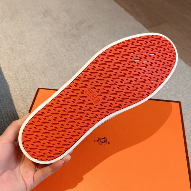 HM BOOMERANG SNEAKER WHITE AND RED CALFSKIN