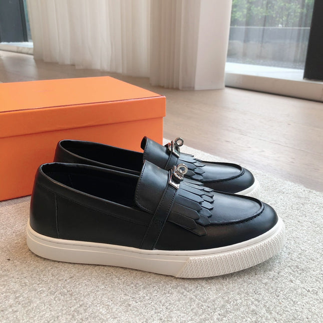 GAME SLIP-ON SNEAKER BLACK WITH TASSELS CALFSKIN