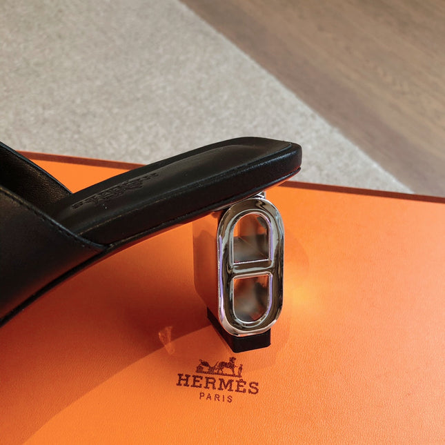 ICONIQUE 60 SANDAL BLACK CALFSKIN