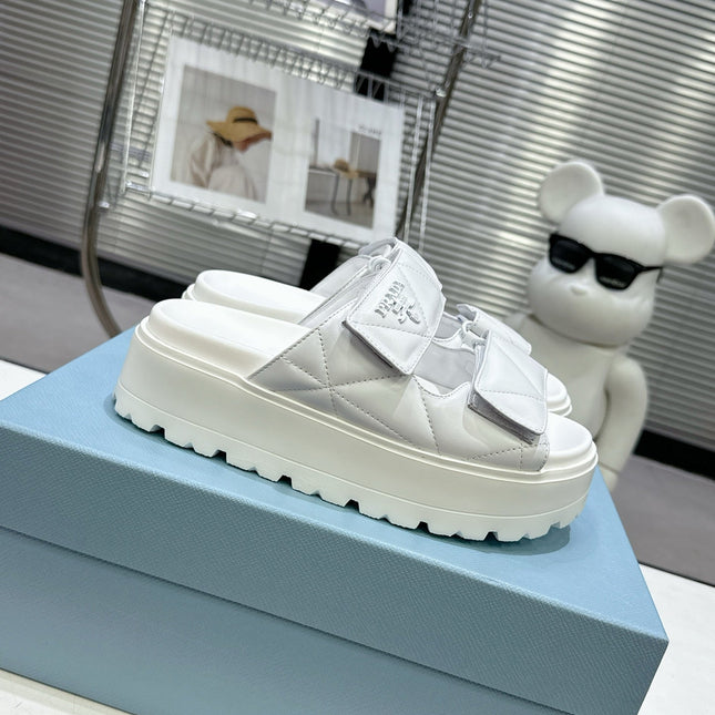 PRA STRAP SANDALS 55MM IN WHITE CALFSKIN