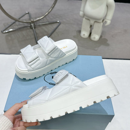 PRA STRAP SANDALS 55MM IN WHITE CALFSKIN