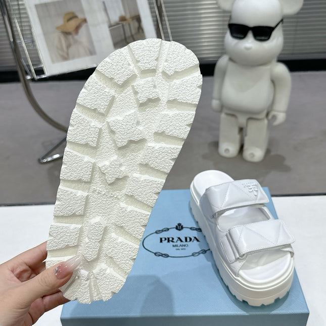 PRA STRAP SANDALS 55MM IN WHITE CALFSKIN