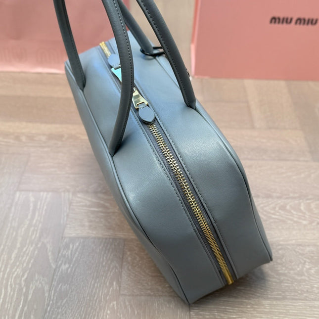 BEAU BAG 33 IN GRAY CALFSKIN WITH BASEBALL CHARM