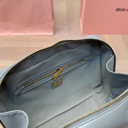 BEAU BAG 33 IN GRAY CALFSKIN WITH BASEBALL CHARM