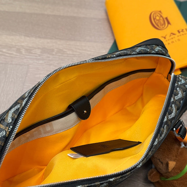 SAINT MARTIN BAG 34 IN BLACK GOYARDINE CANVAS AND CALFSKIN