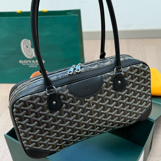 SAINT MARTIN BAG 34 IN BLACK GOYARDINE CANVAS AND CALFSKIN