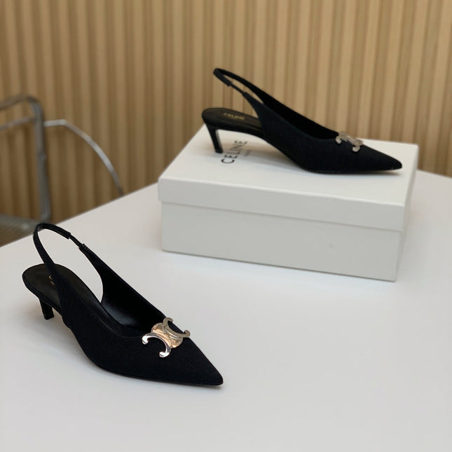 ALMA TRIOMPHE SLINGBACK IN BLACK SUEDE