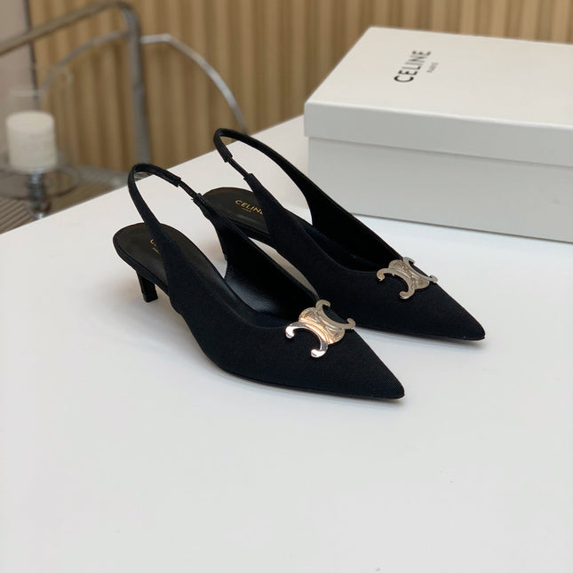 ALMA TRIOMPHE SLINGBACK IN BLACK SUEDE