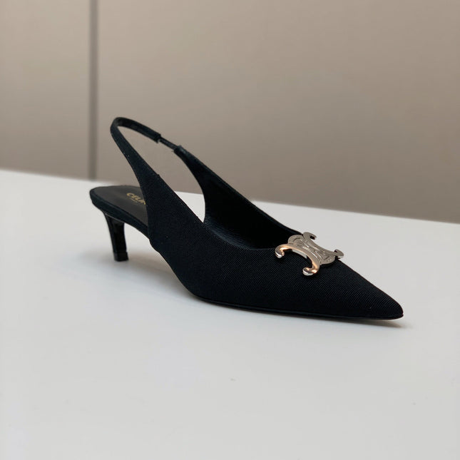 ALMA TRIOMPHE SLINGBACK IN BLACK SUEDE