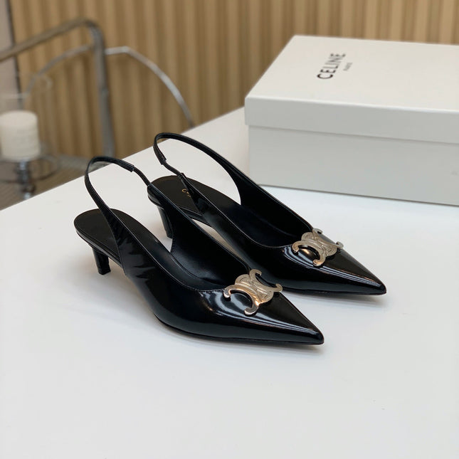 ALMA TRIOMPHE SLINGBACK IN BLACK PATENT CALFSKIN