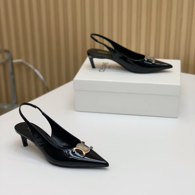 ALMA TRIOMPHE SLINGBACK IN BLACK PATENT CALFSKIN