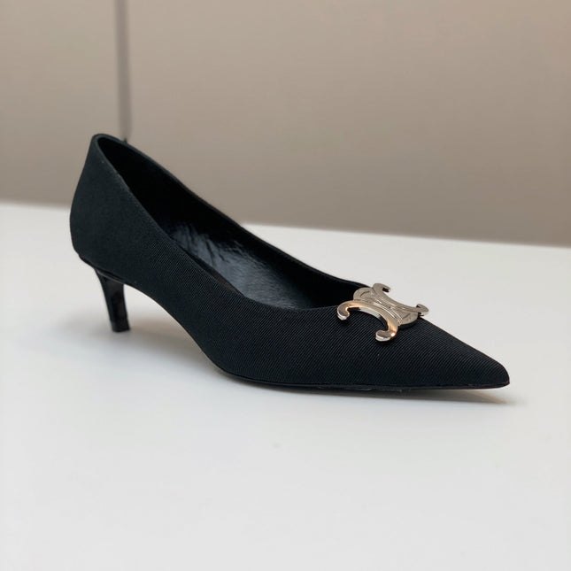 MEDIUM-HEELED 50MM PUMP IN BLACK SUEDE