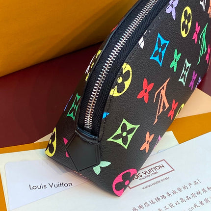 COSMETIC POUCH PM 19 IN COLORFUL MONOGRAM CANVAS